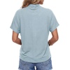 image:imageLYANER Womens Summer High Mock Neck Batwing Short Sleeve Shirt Top Asymmetric Hem Casual BlouseLight Blue