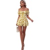 image:imageLYANER Womens Summer Off The Shoulder Wrap Tie Back Short Sleeve Ruffle Romper Dress Short JumpsuitRose White
