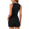 image:imageLYANER Womens Summer Rompers Dressy V Neck Sleeveless Slim Fit Blazer Vest Shorts Jumpsuit Trendy One Piece OutfitsBlack