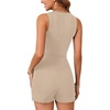 image:imageLYANER Womens Summer Rompers Dressy V Neck Sleeveless Slim Fit Blazer Vest Shorts Jumpsuit Trendy One Piece OutfitsLight Khaki