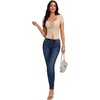image:imageLYANER Womens Tie Front Button Scoop Neck Short Sleeve Going Out Crop Tops Slim Fit T ShirtLight Beige