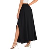 image:imageLYANER Womens Tie Front Pleated A Line Skirt High Waist Flowy Boho Maxi Dress with Slit Dressy OutfitBlack
