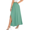 image:imageLYANER Womens Tie Front Pleated A Line Skirt High Waist Flowy Boho Maxi Dress with Slit Dressy OutfitLight Green