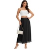 image:imageLYANER Womens Tulle Skirt Elastic High Waist A Line Layered Flowy Dressy Casual Long SkirtsBlack