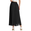 image:imageLYANER Womens Tulle Skirt Elastic High Waist A Line Layered Flowy Dressy Casual Long SkirtsBlack