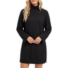 image:imageLYANER Womens Turtleneck Long Sleeve Side Slit Dressy Casual Mini Shift DressBlack