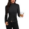 image:imageLYANER Womens Turtleneck Sweaters Long Sleeve Ribbed Knit Fitted Pullover Sweater Soft Thermal Underwear TeeBlack
