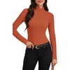 image:imageLYANER Womens Turtleneck Sweaters Long Sleeve Ribbed Knit Fitted Pullover Sweater Soft Thermal Underwear TeeCaramel