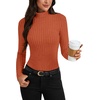image:imageLYANER Womens Turtleneck Sweaters Long Sleeve Ribbed Knit Fitted Pullover Sweater Soft Thermal Underwear TeeCaramel