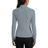image:imageLYANER Womens Turtleneck Sweaters Long Sleeve Ribbed Knit Fitted Pullover Sweater Soft Thermal Underwear TeeHaze Blue
