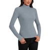 image:imageLYANER Womens Turtleneck Sweaters Long Sleeve Ribbed Knit Fitted Pullover Sweater Soft Thermal Underwear TeeHaze Blue