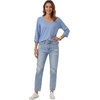 image:imageLYANER Womens V Neck Button Raglan 34 Sleeve Dressy Casual Tunic Blouses TopsLight Blue