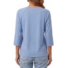 image:imageLYANER Womens V Neck Button Raglan 34 Sleeve Dressy Casual Tunic Blouses TopsLight Blue
