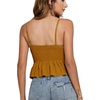 image:imageLYANER Womens V Neck Elastic Waist Pleated Ruffle Hem Sleeveless Strappy Crop Cami TopGinger