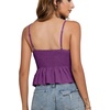 image:imageLYANER Womens V Neck Elastic Waist Pleated Ruffle Hem Sleeveless Strappy Crop Cami TopPulm
