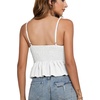 image:imageLYANER Womens V Neck Elastic Waist Pleated Ruffle Hem Sleeveless Strappy Crop Cami TopPure White