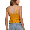 image:imageLYANER Womens V Neck Elastic Waist Pleated Ruffle Hem Sleeveless Strappy Crop Cami TopYellow