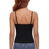 image:imageLYANER Womens V Neck Spaghetti Straps Sleeveless Crop Cami TopsBlack