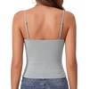 image:imageLYANER Womens V Neck Spaghetti Straps Sleeveless Crop Cami TopsGrey