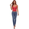 image:imageLYANER Womens V Neck Spaghetti Straps Sleeveless Crop Cami TopsRed