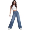 image:imageLYANER Womens Wide Leg Jeans High Waist Button Down Straight Denim Pants Stretchy Baggy JeanBlue