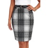 image:imageLYANER Womens Wool Plaid Skirt Elegant High Waist Zipper Bodycon Fall Pencil Midi Knee Length SkirtsBlack 368