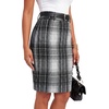 image:imageLYANER Womens Wool Plaid Skirt Elegant High Waist Zipper Bodycon Fall Pencil Midi Knee Length SkirtsBlack 368
