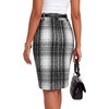 image:imageLYANER Womens Wool Plaid Skirt Elegant High Waist Zipper Bodycon Fall Pencil Midi Knee Length SkirtsBlack 368