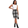 image:imageLYANER Womens Wool Plaid Skirt Elegant High Waist Zipper Bodycon Fall Pencil Midi Knee Length SkirtsBlack 368