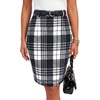 image:imageLYANER Womens Wool Plaid Skirt Elegant High Waist Zipper Bodycon Fall Pencil Midi Knee Length SkirtsBlack 420