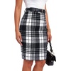 image:imageLYANER Womens Wool Plaid Skirt Elegant High Waist Zipper Bodycon Fall Pencil Midi Knee Length SkirtsBlack 420