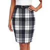 image:imageLYANER Womens Wool Plaid Skirt Elegant High Waist Zipper Bodycon Fall Pencil Midi Knee Length SkirtsBlack 420