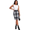 image:imageLYANER Womens Wool Plaid Skirt Elegant High Waist Zipper Bodycon Fall Pencil Midi Knee Length SkirtsBlack 420