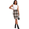image:imageLYANER Womens Wool Plaid Skirt Elegant High Waist Zipper Bodycon Fall Pencil Midi Knee Length SkirtsBrown 418