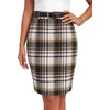 image:imageLYANER Womens Wool Plaid Skirt Elegant High Waist Zipper Bodycon Fall Pencil Midi Knee Length SkirtsBrown 418