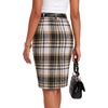 image:imageLYANER Womens Wool Plaid Skirt Elegant High Waist Zipper Bodycon Fall Pencil Midi Knee Length SkirtsBrown 418
