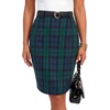 image:imageLYANER Womens Wool Plaid Skirt Elegant High Waist Zipper Bodycon Fall Pencil Midi Knee Length SkirtsDark Green 419