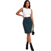 image:imageLYANER Womens Wool Plaid Skirt Elegant High Waist Zipper Bodycon Fall Pencil Midi Knee Length SkirtsDark Green 419