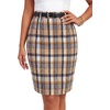 image:imageLYANER Womens Wool Plaid Skirt Elegant High Waist Zipper Bodycon Fall Pencil Midi Knee Length SkirtsGinger 417