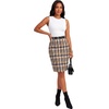 image:imageLYANER Womens Wool Plaid Skirt Elegant High Waist Zipper Bodycon Fall Pencil Midi Knee Length SkirtsGinger 417