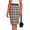 image:imageLYANER Womens Wool Plaid Skirt Elegant High Waist Zipper Bodycon Fall Pencil Midi Knee Length SkirtsGinger 417