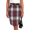 image:imageLYANER Womens Wool Plaid Skirt Elegant High Waist Zipper Bodycon Fall Pencil Midi Knee Length SkirtsRed 413