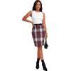 image:imageLYANER Womens Wool Plaid Skirt Elegant High Waist Zipper Bodycon Fall Pencil Midi Knee Length SkirtsRed 413