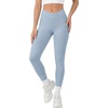 image:imageLYANER Womens Wrap High Waisted Butt Lifting Tummy Control Athletic Workout LeggingsDusty Blue
