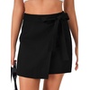 image:imageLYANER Womens Wrap Side Tie Knot High Waist Side Zipper Short Mini SkirtsBlack
