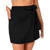 image:imageLYANER Womens Wrap Side Tie Knot High Waist Side Zipper Short Mini SkirtsBlack