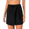 image:imageLYANER Womens Wrap Side Tie Knot High Waist Side Zipper Short Mini SkirtsBlack3