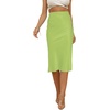 image:imageLYANER Womens Zipper Side Satin Silky Ruffle Silky Midi SkirtLight Green