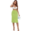 image:imageLYANER Womens Zipper Side Satin Silky Ruffle Silky Midi SkirtLight Green