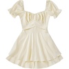 image:imageLYANER Girls Romper Sweetheart Bow Tie Back Short Sleeve Shorts JumpsuitBeige
